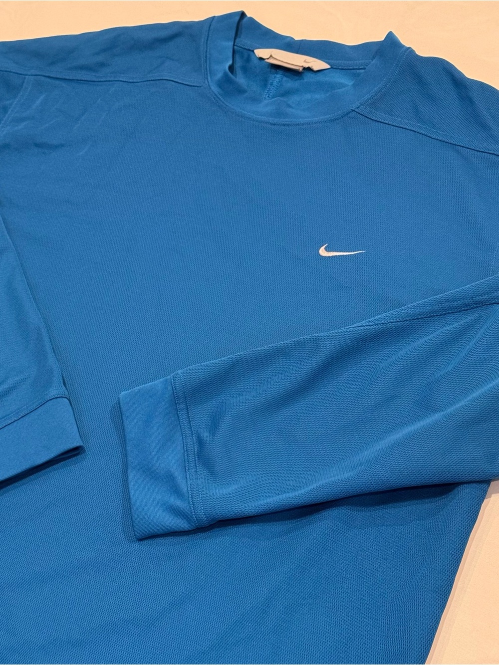 Nike Y2K Running Vintage Navy Blue Athletic Long Sleeve Top Men's Size XL